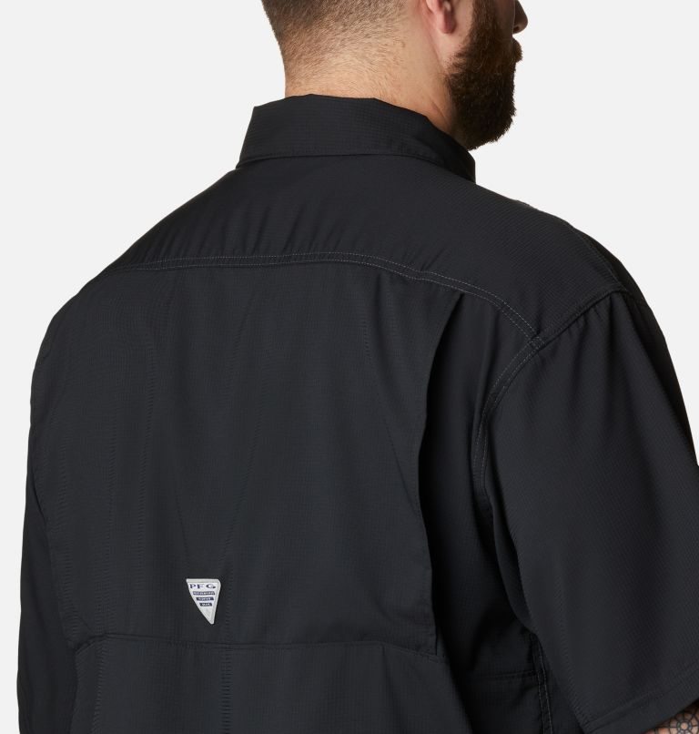 Men's Columbia PFG Low Drag Offshore Short Sleeve Shirts Black | Plus Size CA-J4615